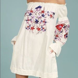 Free People Fleur Du Jour Cream Embroidered Dress